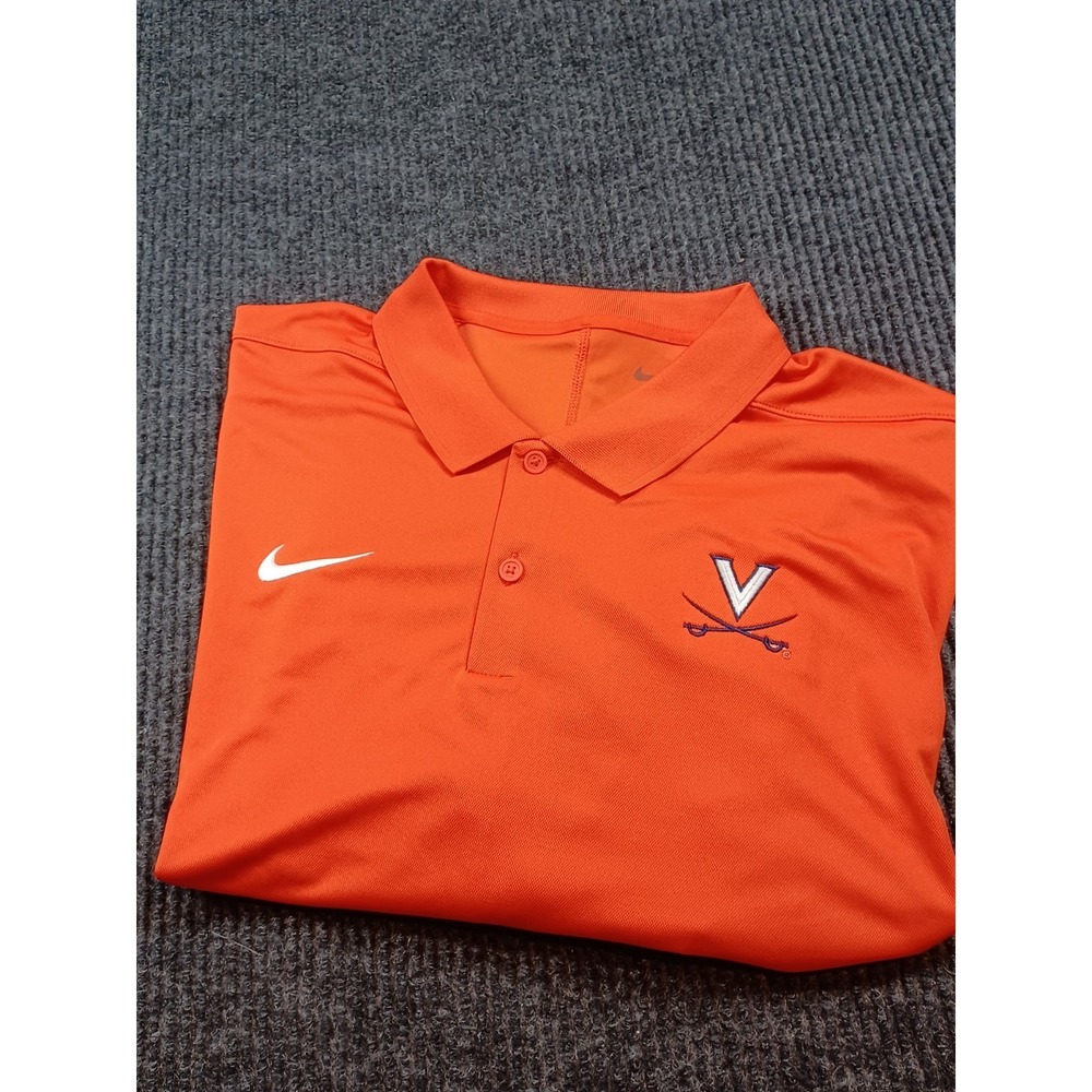 Nike Virginia Cavaliers Golf Polo Shirt Dri-Fit Men's Size XL Orange NCAA NWT - Picture 5 of 9